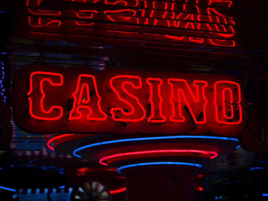 Casino Neon Sign menu Button