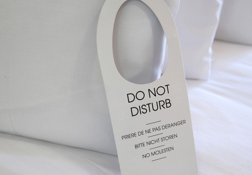 Door Hanger Product Showcase White Pillow
