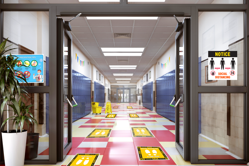 school floor signs